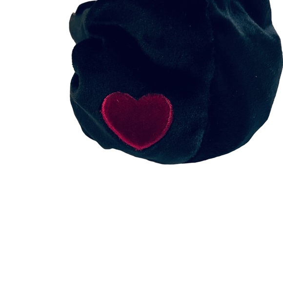 Vintage 7” Floppy Friends Bronte Bear Black Red Hearts Original Tags 1990s Love - Picture 8 of 13